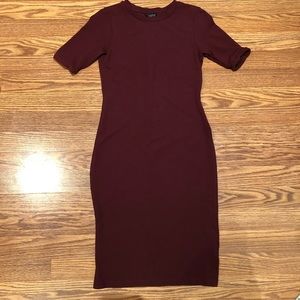topshop Midi Burgundy Dress
